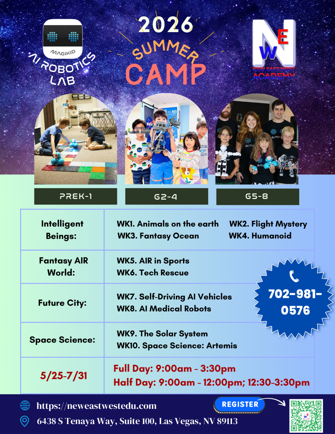 Kids learning robotics at Magikid AI Robotics camp