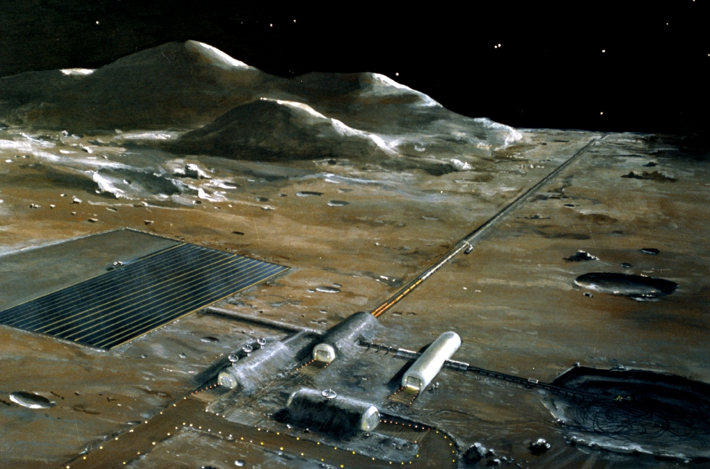 Artist's concept of a lunar base